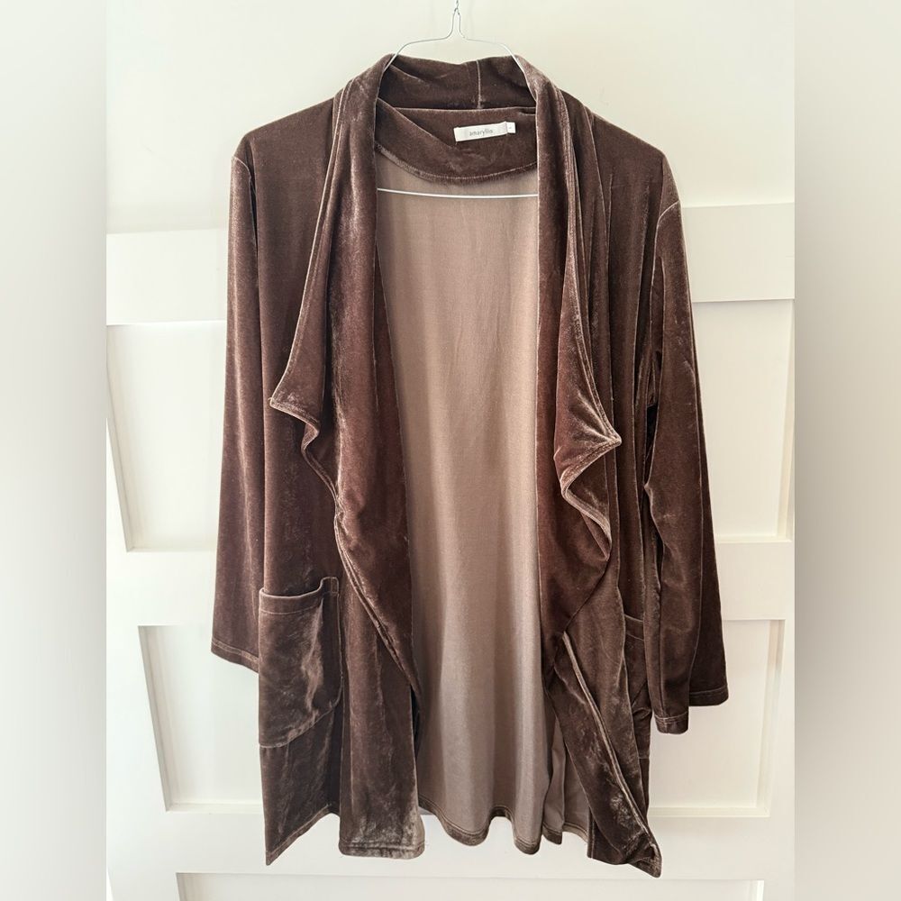 Amaryllis Chocolate Velvet Cardigan
